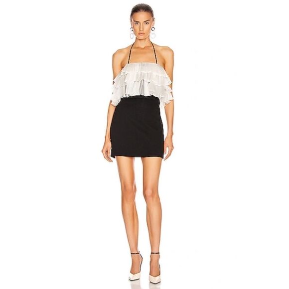 Alexis Banni Choker Ruffle-Trim Mini Dress size M - Picture 1 of 13